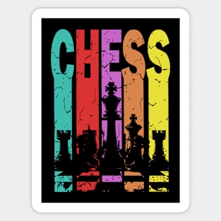 Chess - The Game of Strategy & Tactics - Retro Typographic Design Sticker